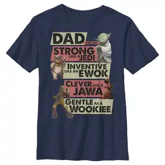 Walmart Boy's Star Wars Dad You are Strong Inventive Clever Gentle Graphic Tee Navy Blue Medium offer