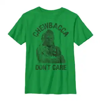 Walmart Boy's Star Wars Chewbacca Don't Care Graphic Tee Kelly Green Medium offer