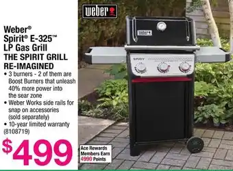 Ace Hardware Weber Spirit E-325 LP Gas Grill THE SPIRIT GRILL RE-IMAGINED offer