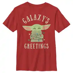 Walmart Boy's Star Wars The Mandalorian Christmas The Child Greetings Graphic Tee Red X Large offer