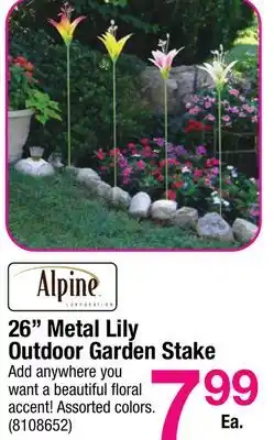 Ace Hardware 26 Metal Lily Outdoor Garden Stake offer