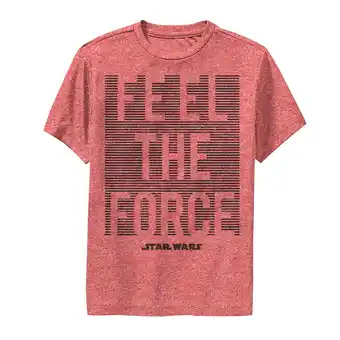 Walmart Boy's Star Wars Feel Force Performance Graphic Tee Red Heather X Large offer
