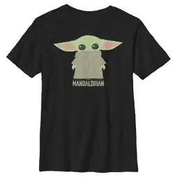 Walmart Boy's Star Wars: The Mandalorian The Child Cartoon Shy Graphic Tee Black Medium offer