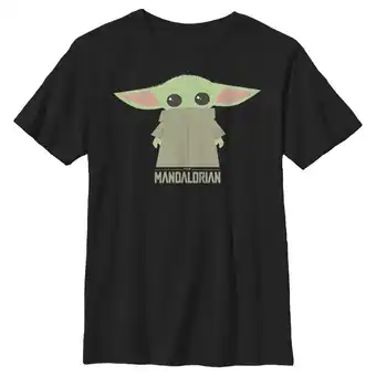 Walmart Boy's Star Wars: The Mandalorian The Child Cartoon Shy Graphic Tee Black Medium offer