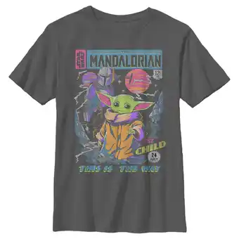 Walmart Boy's Star Wars: The Mandalorian 12 Cents Retro Comic Graphic Tee Charcoal Small offer
