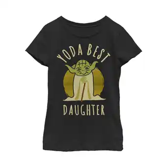 Walmart Star Wars Girl's Yoda Best Daughter Cartoon Graphic Tee Black Size X-Large offer