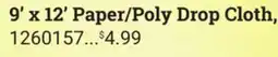 Ace Hardware 9' x 12' Paper/Poly Drop Cloth offer
