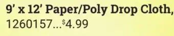 Ace Hardware 9' x 12' Paper/Poly Drop Cloth offer