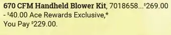 Ace Hardware 670 CFM Handheld Blower Kit offer
