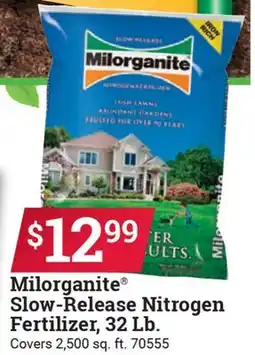 Ace Hardware Milorganite Slow-Release Nitrogen Fertilizer, 32 Lb offer