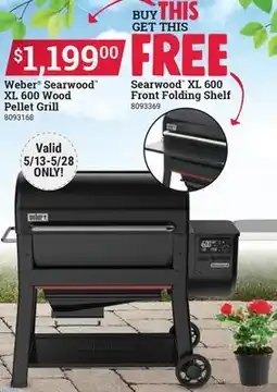 Ace Hardware Weber Searwood XL 600 wood Pellet Grill offer