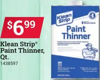Ace Hardware Klean Strip Paint Thinner, Qt offer