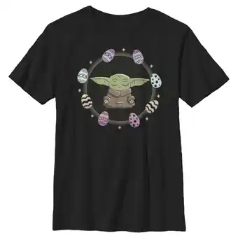 Walmart Boy's Star Wars: The Mandalorian Grogu Easter Egging Around Graphic Tee Black Medium offer