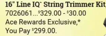 Ace Hardware EGO Power 16 Line IQ String Trimmer Kit offer