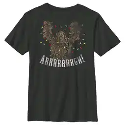 Walmart Boy's Star Wars Christmas Chewbacca Lights Graphic Tee Black Large offer