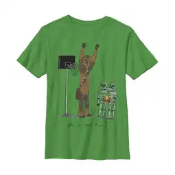 Walmart Boy's Star Wars Chewbacca Basketball Who Invited Him Graphic Tee Kelly Green X Small offer