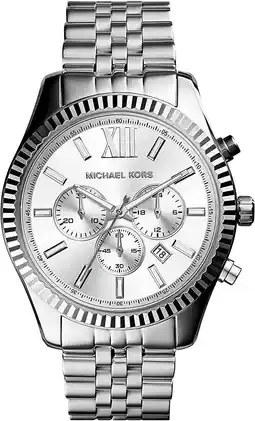 Walmart MICHAEL KORS Lexington Chronograph Silver Dial Men's Watch MK8405 offer
