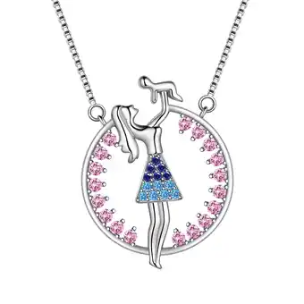 Walmart Beautlace Love Mom Necklace For Mothers,925 Sterling Silver Hearts for Mom Pendant Mother's Day Gift offer