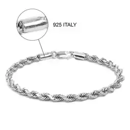 Walmart LeCalla 925 Sterling Silver Diamond-Cut Solid Italian 4MM Rope Chain Bracelets for Women 6.5 Inches offer