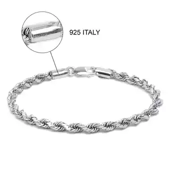 Walmart LeCalla 925 Sterling Silver Diamond-Cut Solid Italian 4MM Rope Chain Bracelets for Women 6.5 Inches offer