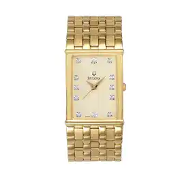 Walmart Bulova Men's Diamond Accented Gold-Tone Watch offer
