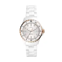 Walmart Fossil Women's FB-01 Three-Hand, White-Tone Stainless Steel Watch offer