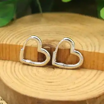 Walmart Sterling Silver Heart Shaped Hoop Earring offer
