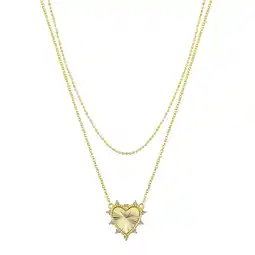 Walmart Believe by Brilliance Women's Cubic Zirconia Heart Layered Necklace Set, 16+2/18+2 offer