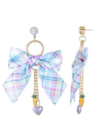 Walmart Way to Celebrate Easter Plaid Bow Earrings, 1 Pair offer