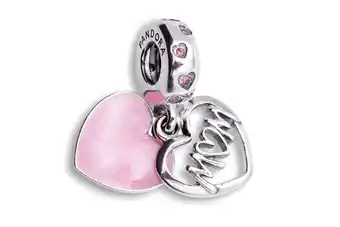 Walmart Pandora - Mom Script Heart Dangle Charm - 798887C01 offer