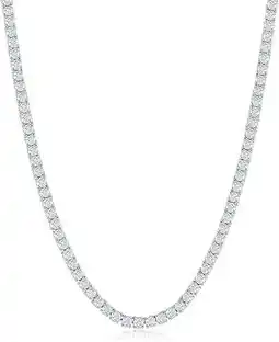 Walmart Solid 925 Sterling Silver 4mm Tennis Chain AAA CZ Stones One Row Choker Necklace 18 offer