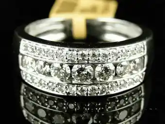 Walmart Men Channel Set Wedding Band Ring 10K White Gold Plated 2.3 Ct Round Diamond offer