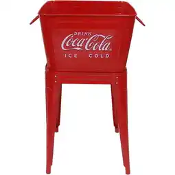 Walmart Leigh Country 18.7 x 18.3 x 34 in. 42 qt. Coca-Cola Wash Tub with Stand, Red offer