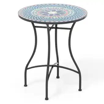 Walmart Gymax 24 Inch Bistro Table Mosaic Round Table w/ Ceramic Tile Tabletop Heavy-Duty Metal Structure offer