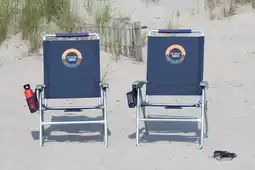 Walmart Set of 2. Blue, Ocean Zero, Tall Height Beach Chair, Cupholder offer