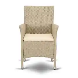 Walmart East West Furniture Valencia Metal Patio Dining Chairs in Cream (Set of 2) offer