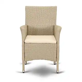 Walmart East West Furniture Valencia Metal Patio Dining Chairs in Cream (Set of 2) offer