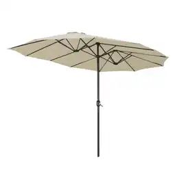 Walmart Yescom 15FT Double-sided Patio Umbrella Sunshade Crank Outdoor Garden Market Sand offer