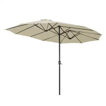 Walmart Yescom 15FT Double-sided Patio Umbrella Sunshade Crank Outdoor Garden Market Sand offer
