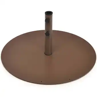 Walmart Costway 59LBS Patio Umbrella Base Round Umbrella Stand for Backyard Brown offer