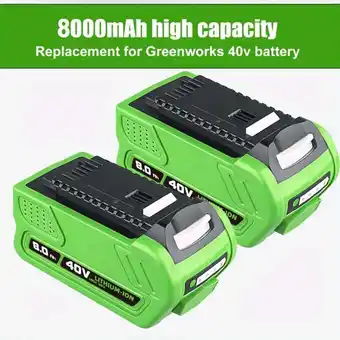 Walmart 2Pack 40V 8.0Ah for Greenworks G-MAX 40 Volt Lithium Battery 29472 29462 29252 20202 offer