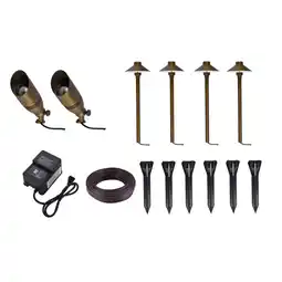 Walmart Aera cast brass landscape lighting full starter pack of 6 kit 2 offer