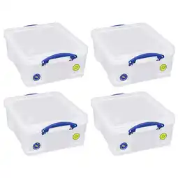 Walmart Really Useful Box 18L Storage Container w/Snap Lid Clip Lock Handle, 4 Pack offer