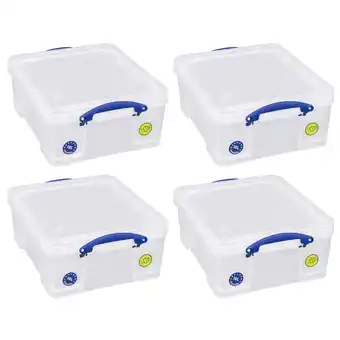 Walmart Really Useful Box 18L Storage Container w/Snap Lid Clip Lock Handle, 4 Pack offer