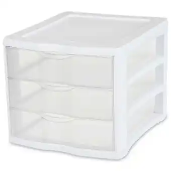 Walmart Sterilite 3 Drawer Unit, Clear Plastic Countertop, Desktop Drawers, White offer