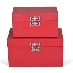 Walmart Cheungs FP-3981-2R Raised Bubble Box with Double Happiness Accent, Red - Set of 2 offer