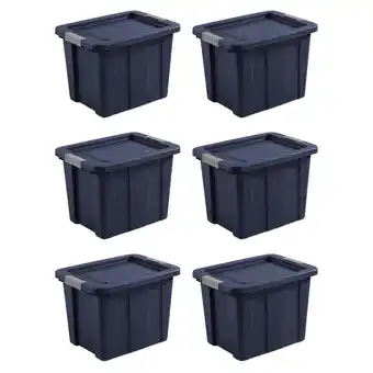 Walmart Sterilite Tuff1 18 Gallon Storage Tote Bin w/Latching Lid, Blue (6 Pack) offer