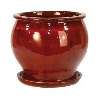 Walmart Lees Pottery DB10021-08G 8 in. Red Solid Studio Glazed Planter - Pack of 2 Pack Of 2 offer