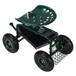 Walmart Ktaxon Steel Garden Cart with Adjustable 360-Degree Swivel Seat and Tool Tray offer
