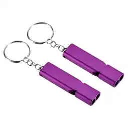 Walmart Unique Bargains Survival Whistle Double Tubes Whistles Super Loud Purple offer